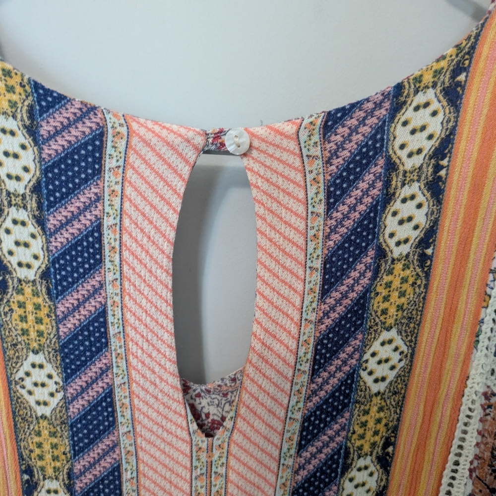 Sundance Boho Patchwork Floral Kimono Sleeve‎ Dre… - image 6